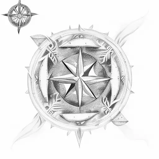 Wind Rose And Deep Sea