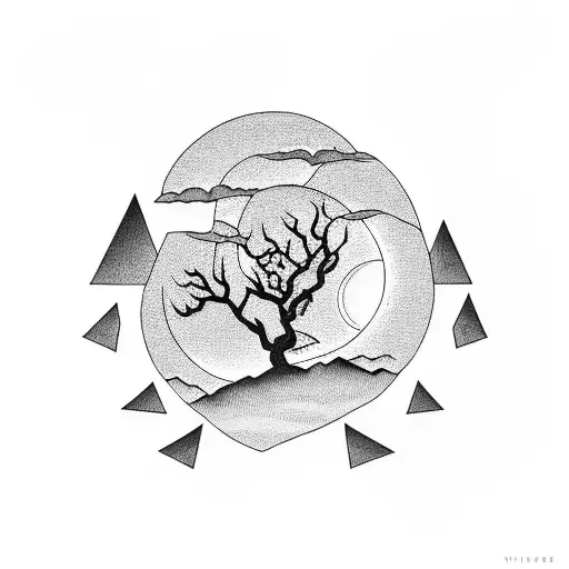 Twilight Moon During Autumn