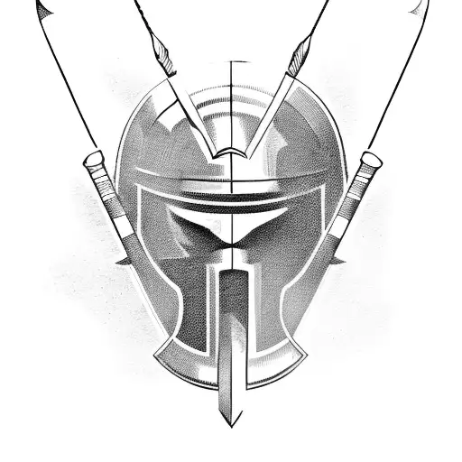 A Spartan Helmet And Sword