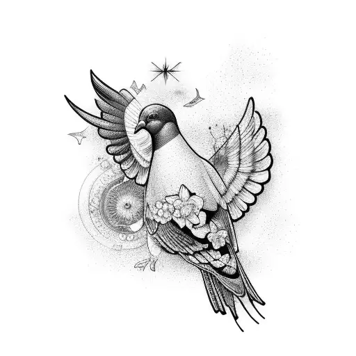 Pigeon With Heaven Light