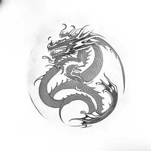 A Dragon Wrapped Around A Film Projector