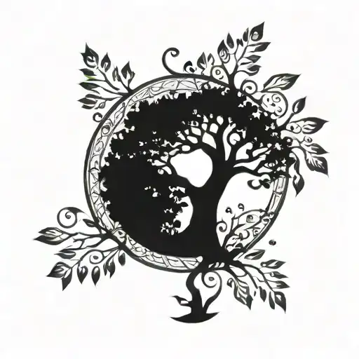 Tree Of Life Falling Leaves