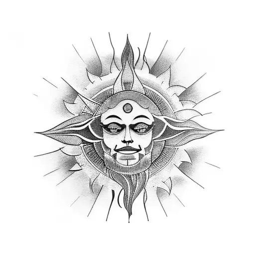 Create A Tattoo That Combines The Sun And The City Of Salzburg In A Captivating Way