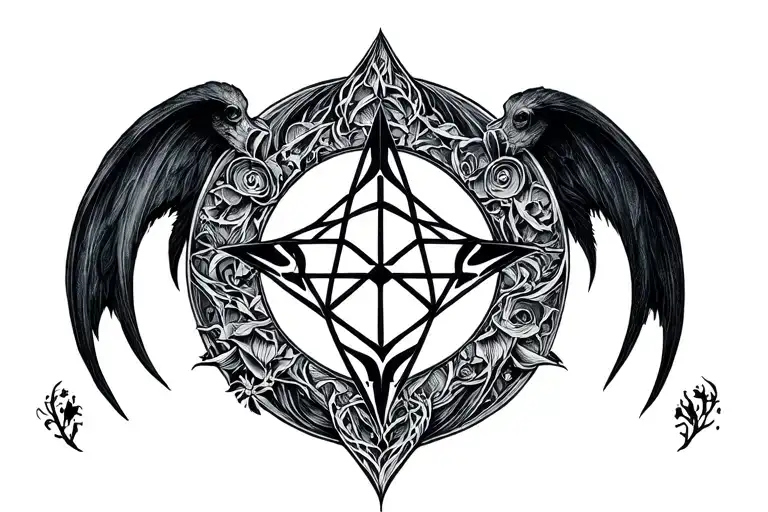 Waage Und Pentagramm Made Entirely Of Black Grey Design