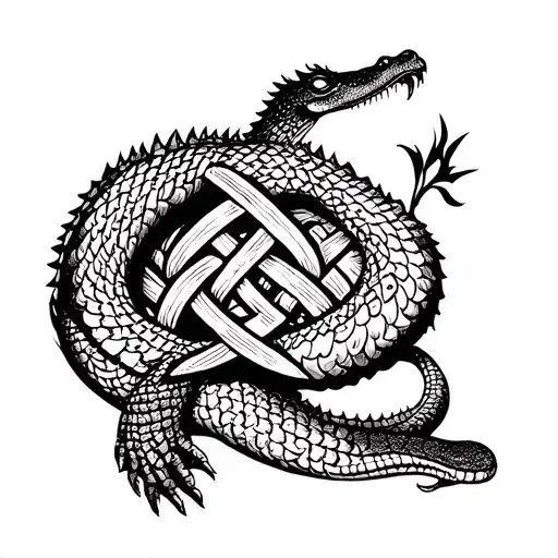 Crocodile Constricting Celtic Knot