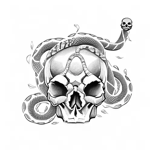 Skull With Snake Going Through It