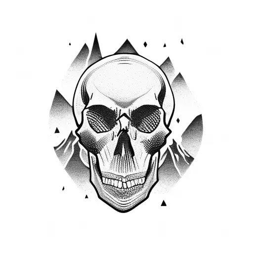 Skull With Mountain For Head