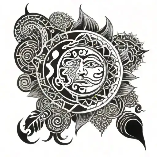 Maori Protection And Sun And Moon