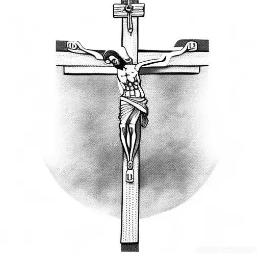 Crucifix With Religious Background