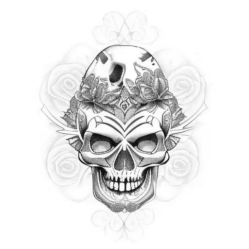 Line Skull Neotribal Butterflies