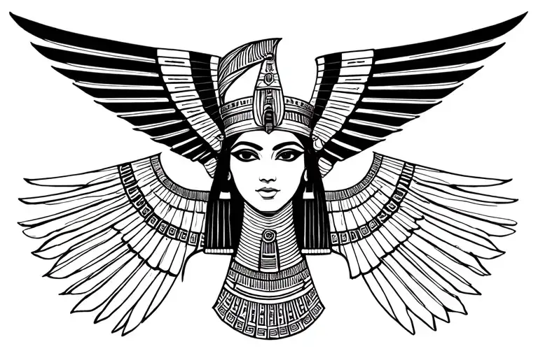Egyptian Goddess Isis Womd Tattoo Design