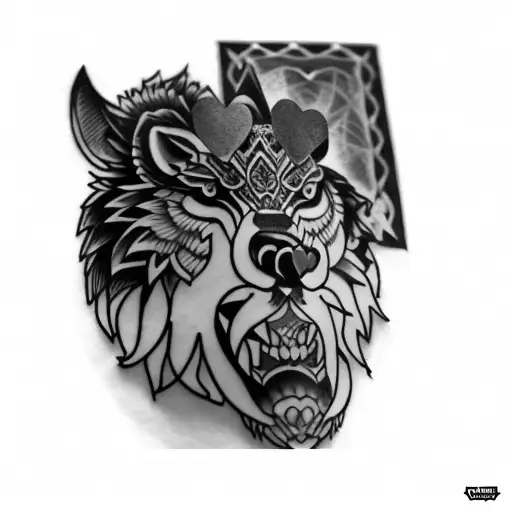 A Wolf With A Heart In Its Mouth