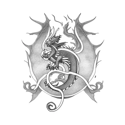 Dragon With Tail As Musical Treble Cleff