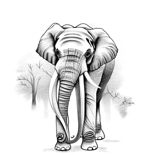 A Majestic Elephant Standing In A Lush Forest