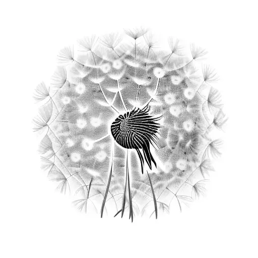 Dandelion With Flying Birds