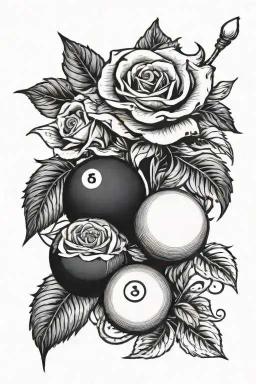 Billiard Ball In A White Rose