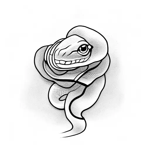 Small Snake Protruding Its Head And 2 Inches Of Its Body From A Woman's Slightly Open Lips