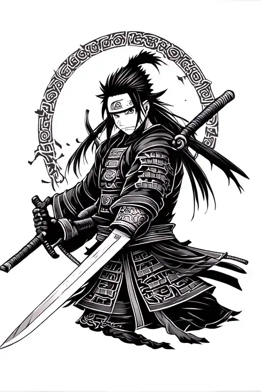 Samurai With The Sword Of Naruto Samehada