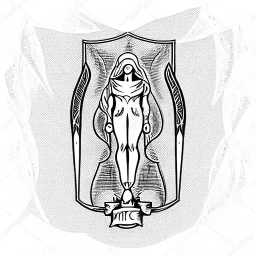 Justice Tarot Card With Dagger