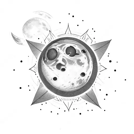 Moon And Stars With Ufos With Aliens Around