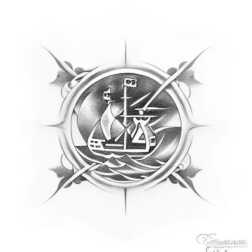 Creative Pirate Ship Waves Flames