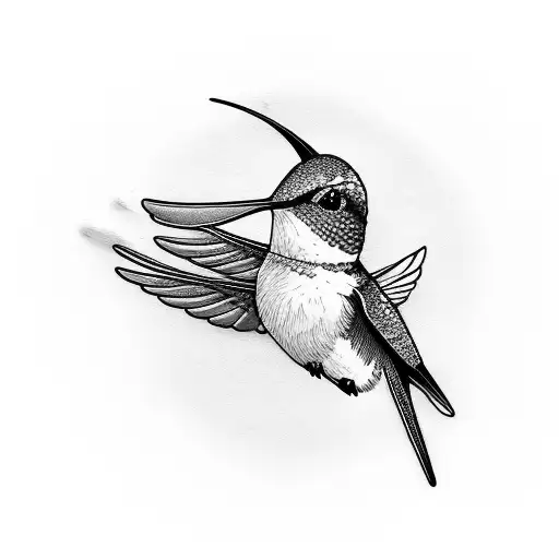 Hummingbird On The Back Carrying Something In The Beak