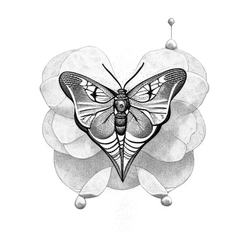 A Moth And A Butterfly Flying Together In Harmony