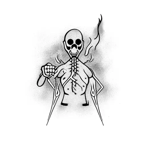 Stickman Pouring Gas Over Fire