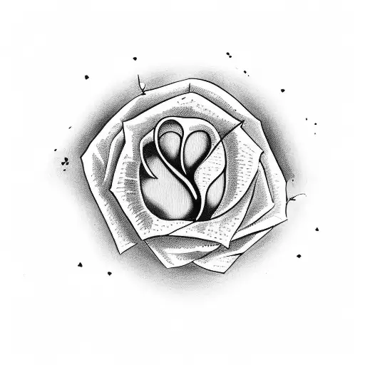 A Dove Flying Holding A Rose With The Word 'Tre' Hanging Off