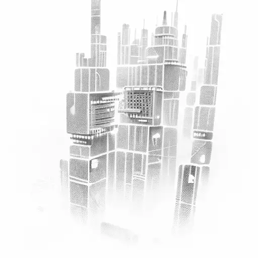 A Futuristic Cyberpunk Cityscape With Binary Code Flowing Through It