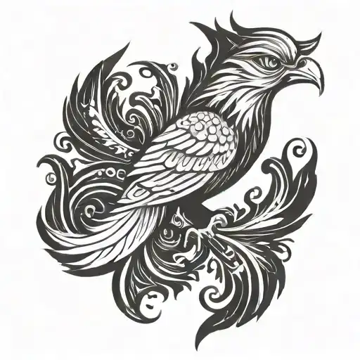 Phoenix With Black Background