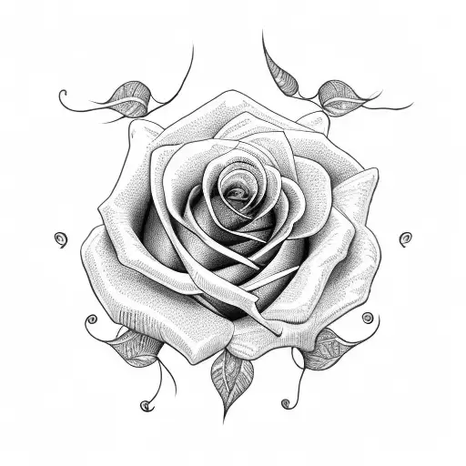 Rose With Stem And Also The Word Tej Written Beside It