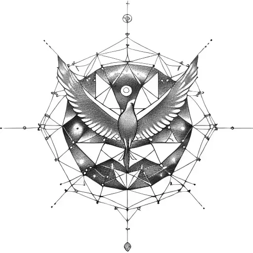 A Constellation Of Zodiac Signs Forming A Peaceful Dove