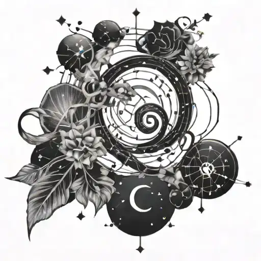 A Constellation Of Cancer Zodiac Sign Intertwined With Musical Notes