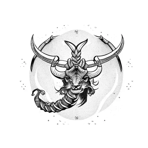 Capricorn Sign With A Demon