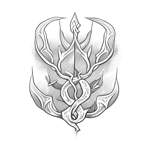 Dagger Piercing Through A Thorny Vine