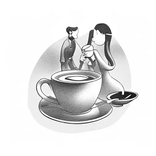 A Silhouette Of A Couple Enjoying A Cup Of Coffee Together