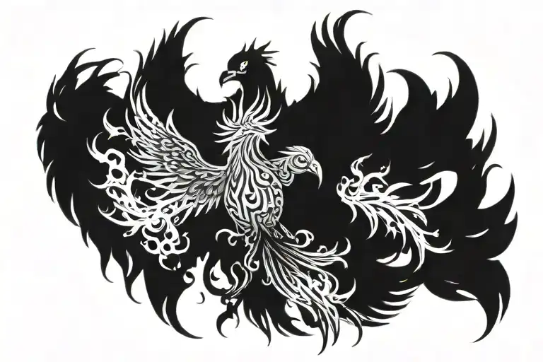 A Phoenix Rising From The Ashes With A Cinematic Background