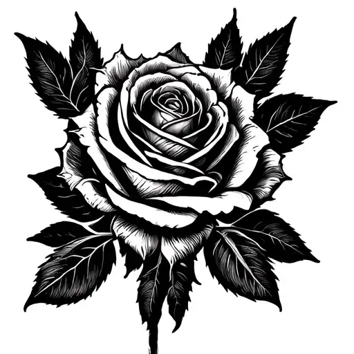 Tree Of Life Black Rose Tattoo Design