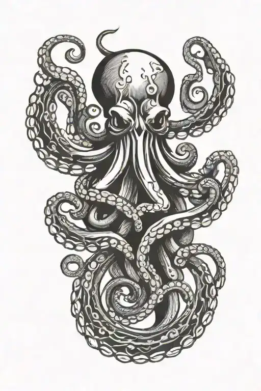 Octopus Holding An Anchor