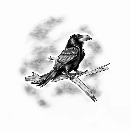 A Raven Perched On A Coffee Bean Branch