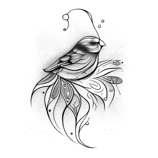 Bird With Fluid Lines