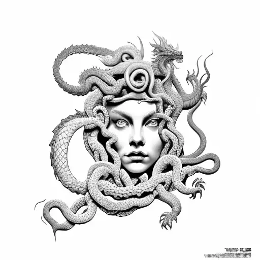 Medusa With Dragon Heads For Hair