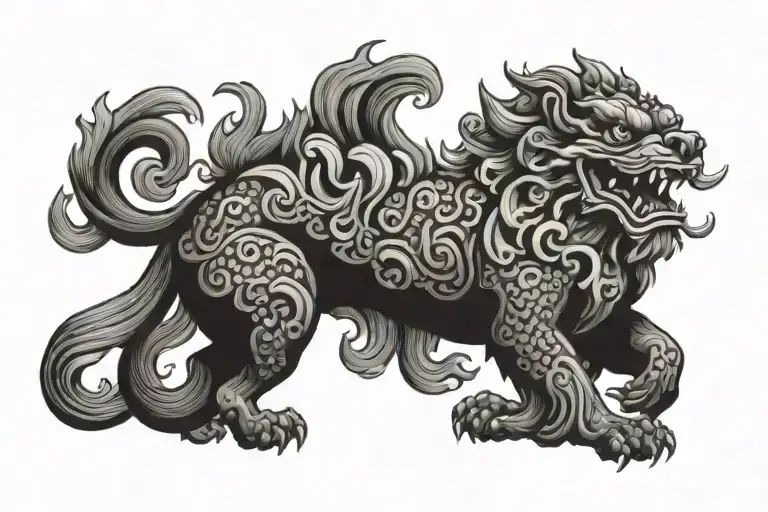 Chinese Foo Dog Howling