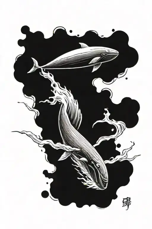 Smiling Half Sperm Whale Half Thermonuclear Missile Falling