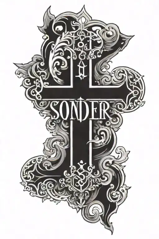 A Cross With The Word Sonder Over It