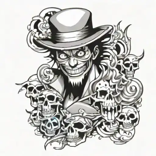 One Piece And Joker Design Incorporating Elements