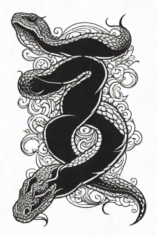 Black Snake On Stomach