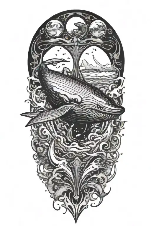 Smiling Half Sperm Whale Half Thermonuclear Missile Falling