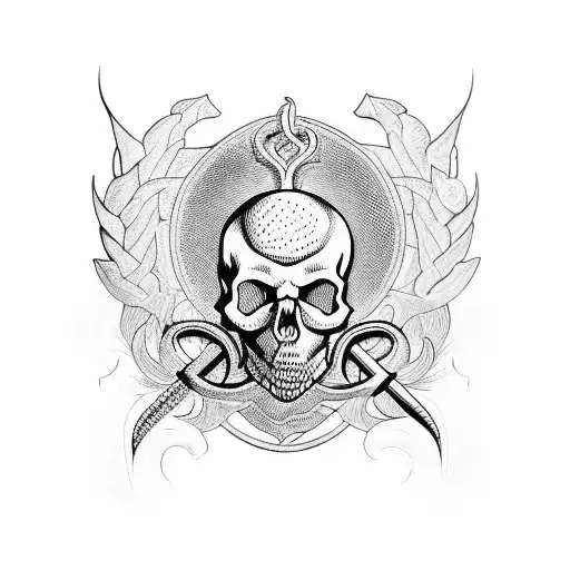 Caduceus With Skull Top